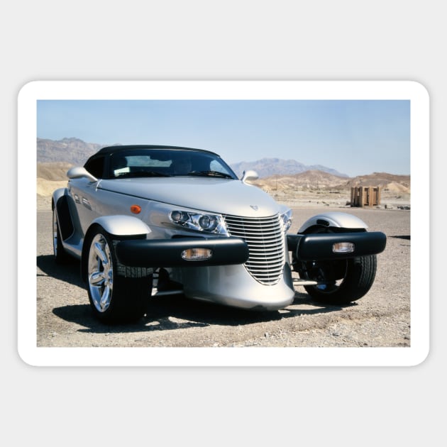 Hot Rod - Plymouth Prowler in Death Valley Sticker by holgermader